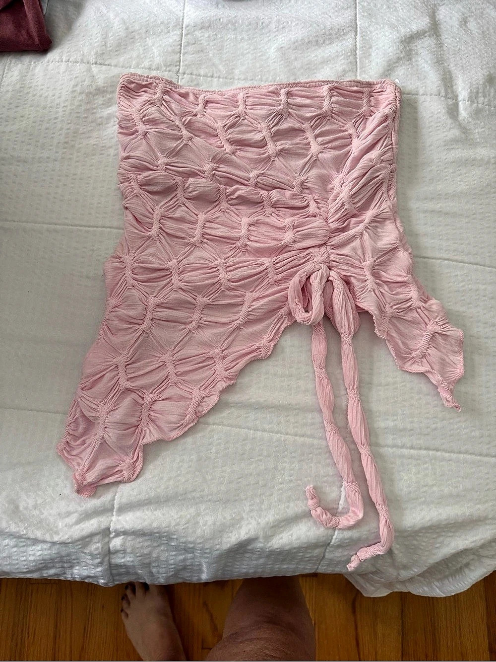 See You Monday Pink Ruched Crop Top Size XS Like New